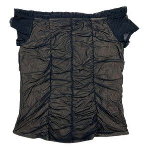 Torrid Black Nylon Mesh Off the Shoulder Top Women's Size 1x Plus